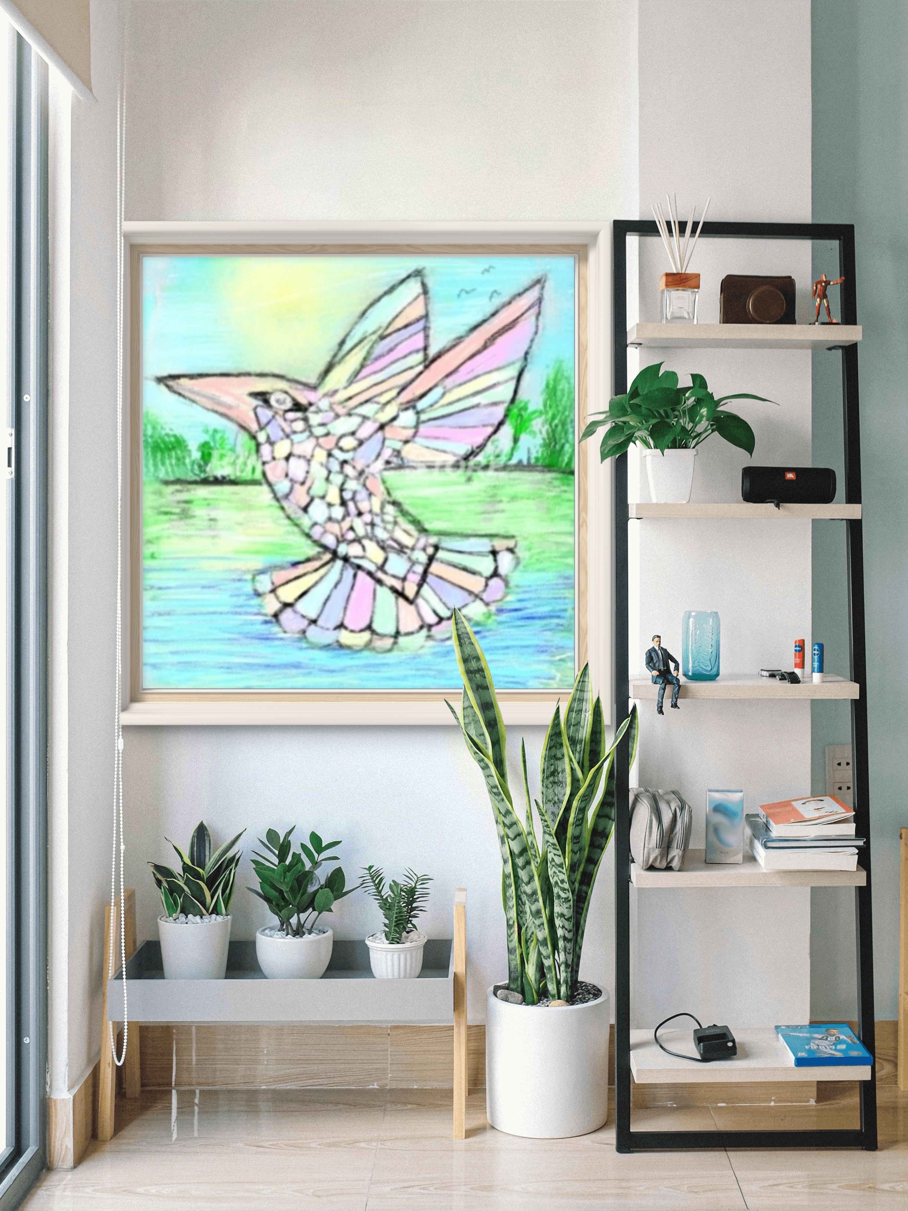 Beautiful Pastel Hummingbird – Original Digital Artwork