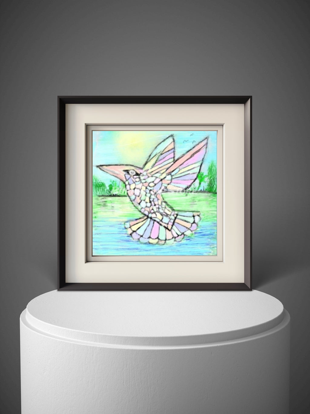Beautiful Pastel Hummingbird – Original Digital Artwork