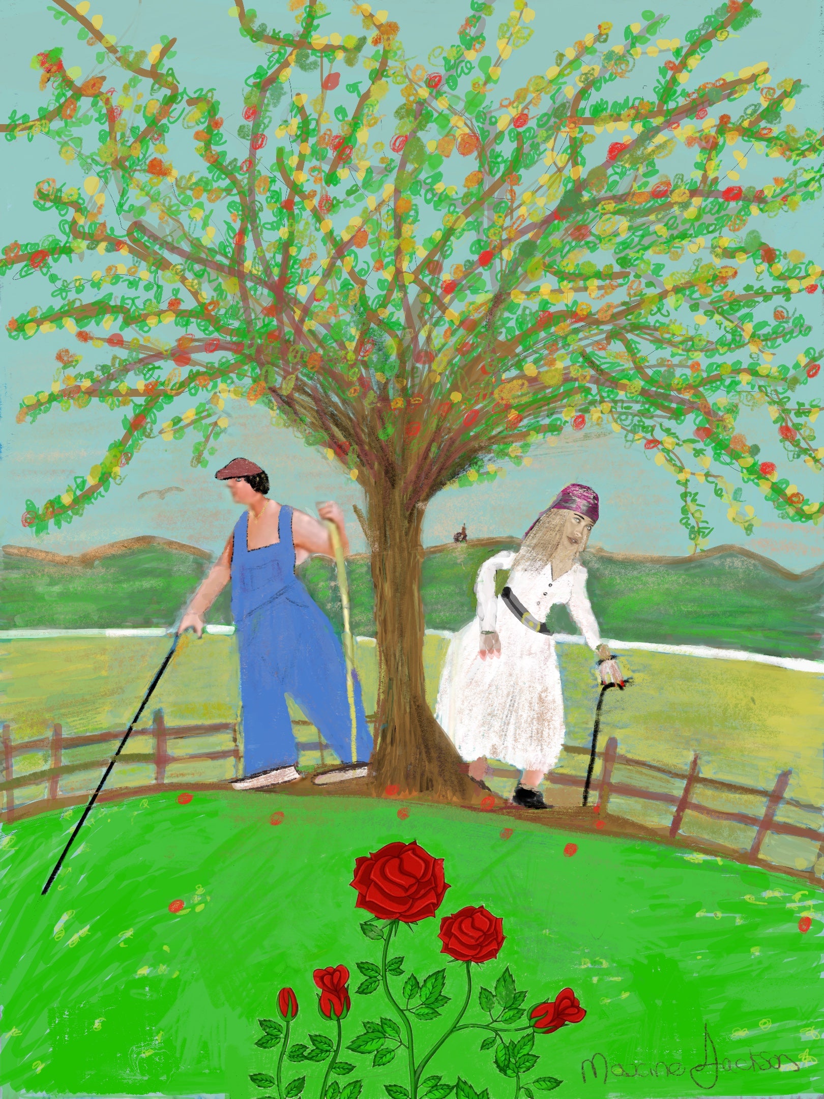 Adam and Eve Original Artwork by Maxine Jackson