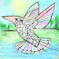 Beautiful Pastel Hummingbird – Original Digital Artwork