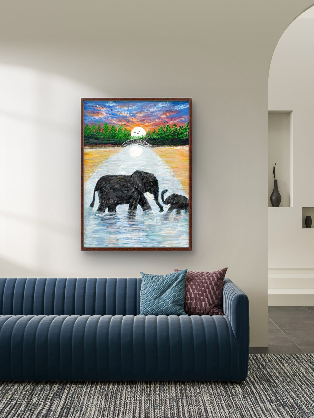 Mother & Baby Elephant Digital Art Download