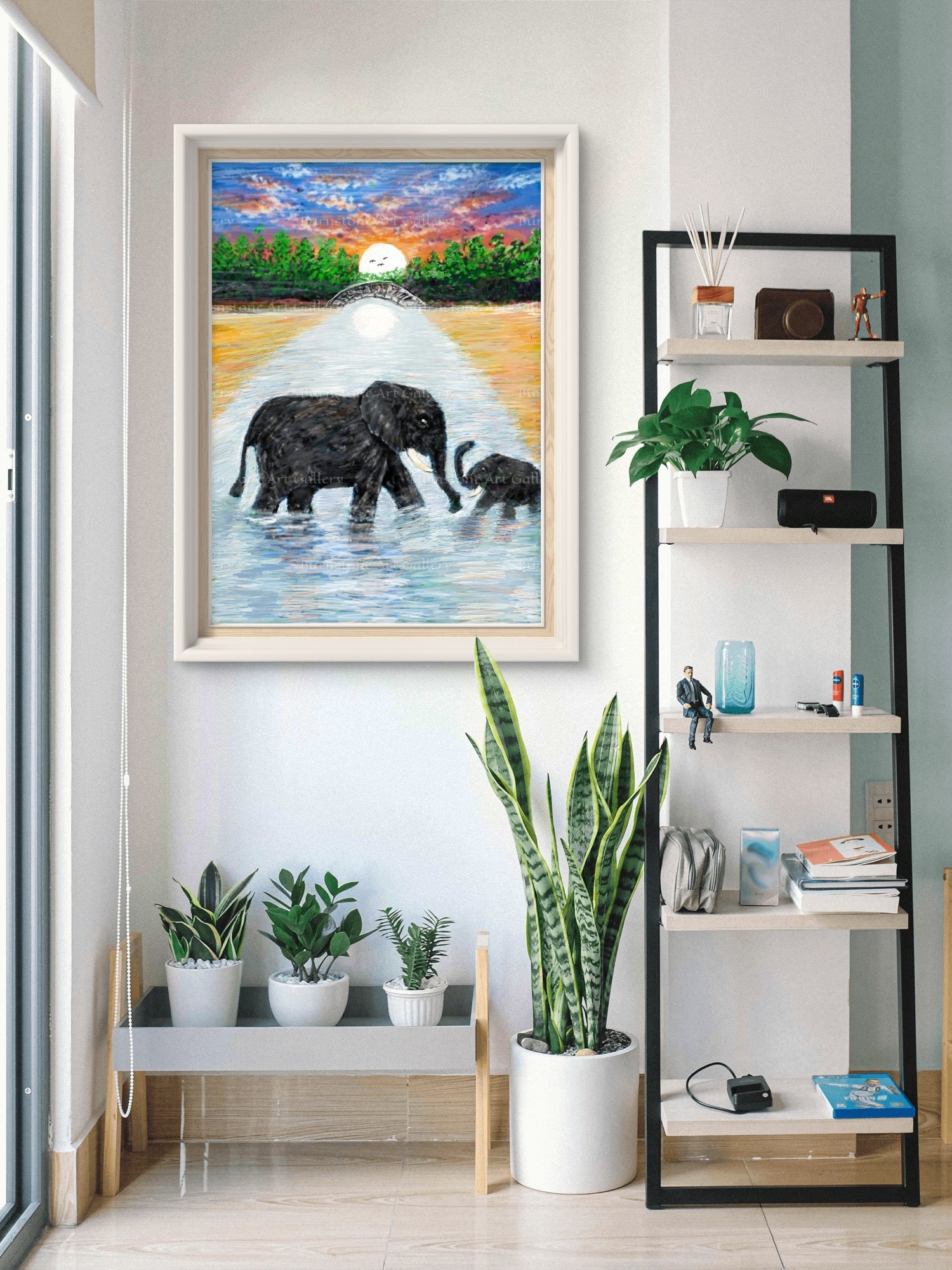 Mother & Baby Elephant Digital Art Download